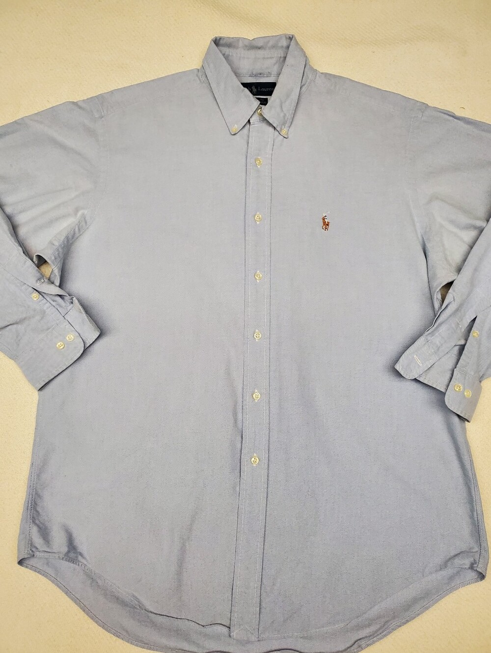 Ralph Lauren Yarmouth Oxford Button Down Shirt 16.5 34/35 Blue 100% Cotton